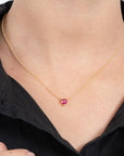 Natural Ruby Heart Necklace