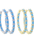 Turquoise & Pave Hoops
