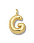 Bubble Initial Necklace - Gold - Round Link Chain