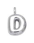 Bubble Initial Necklace - Silver - Box Chain