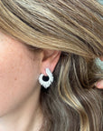 Frosted Feathers Earrings - Platinum