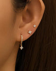 Flower Piercing Trio - Gold