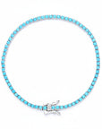 Turquoise Tennis Bracelet 2mm - 925 Sterling Silver