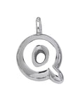 Bubble Initial Necklace - Silver - Box Chain