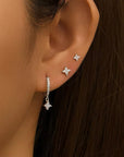 Flower Piercing Trio - Silver