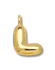 Bubble Initial Necklace - Gold - Round Link Chain