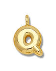 Bubble Initial Necklace - Gold - Round Link Chain