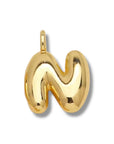 Bubble Initial Necklace - Gold - Round Link Chain