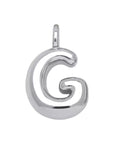 Bubble Initial Necklace - Silver - Box Chain