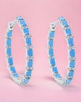 Turquoise & Pave Hoops