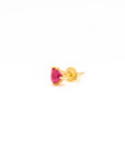 Natural Ruby Heart Studs