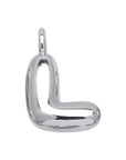 Bubble Initial Necklace - Silver - Box Chain
