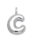 Bubble Initial Necklace - Silver - Box Chain