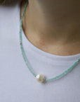 Mint and Marshmallow Pearl Necklace