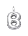 Bubble Initial Necklace - Silver - Box Chain