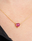 Natural Ruby Heart Necklace