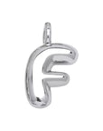 Bubble Initial Necklace - Silver - Box Chain