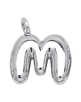 Bubble Initial Necklace - Silver - Box Chain