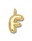 Bubble Initial Necklace - Gold - Round Link Chain