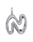 Bubble Initial Necklace - Silver - Box Chain