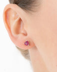 Natural Ruby Heart Studs