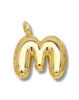 Bubble Initial Necklace - Gold - Round Link Chain