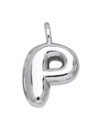 Bubble Initial Necklace - Silver - Box Chain