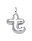 Bubble Initial Necklace - Silver - Box Chain