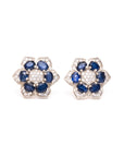 Gorgeous Flower Natural Sapphire Studs