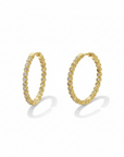 Bezel Swirl Hoops - Medium Gold