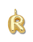 Bubble Initial Necklace - Gold - Round Link Chain