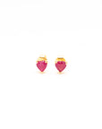 Natural Ruby Heart Studs