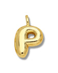 Bubble Initial Necklace - Gold - Round Link Chain