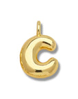 Bubble Initial Necklace - Gold - Round Link Chain