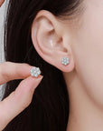 Moissanite Flower Stud