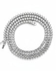 Three Prong Setting Tennis Necklace - Platinum