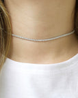 Sugared Sparkle Choker Necklace - Silver