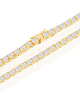 Gold Classic Tennis Necklace 3mm - Brass