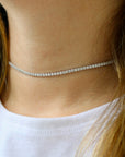 Sugared Sparkle Choker Necklace - Silver