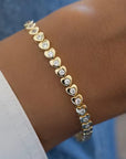 Gold Heart Tennis Bracelet