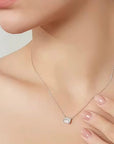 One Carat Emerald Cut Moissanite Necklace