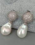 White Baroque Pearl Earrings