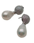 White Baroque Pearl Earrings