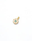 Bubble Initial Box Chain Necklace - Gold