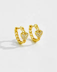 Linked Heart Huggies - Gold