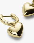 Heart Charm Hoops - Gold