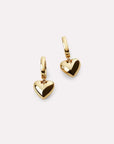 Heart Charm Hoops - Gold
