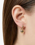 Heart Charm Hoops - Gold