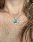 Blooming Flower Necklace turquoise