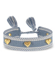 Hearts Tassel Bracelet - Vintage Blue